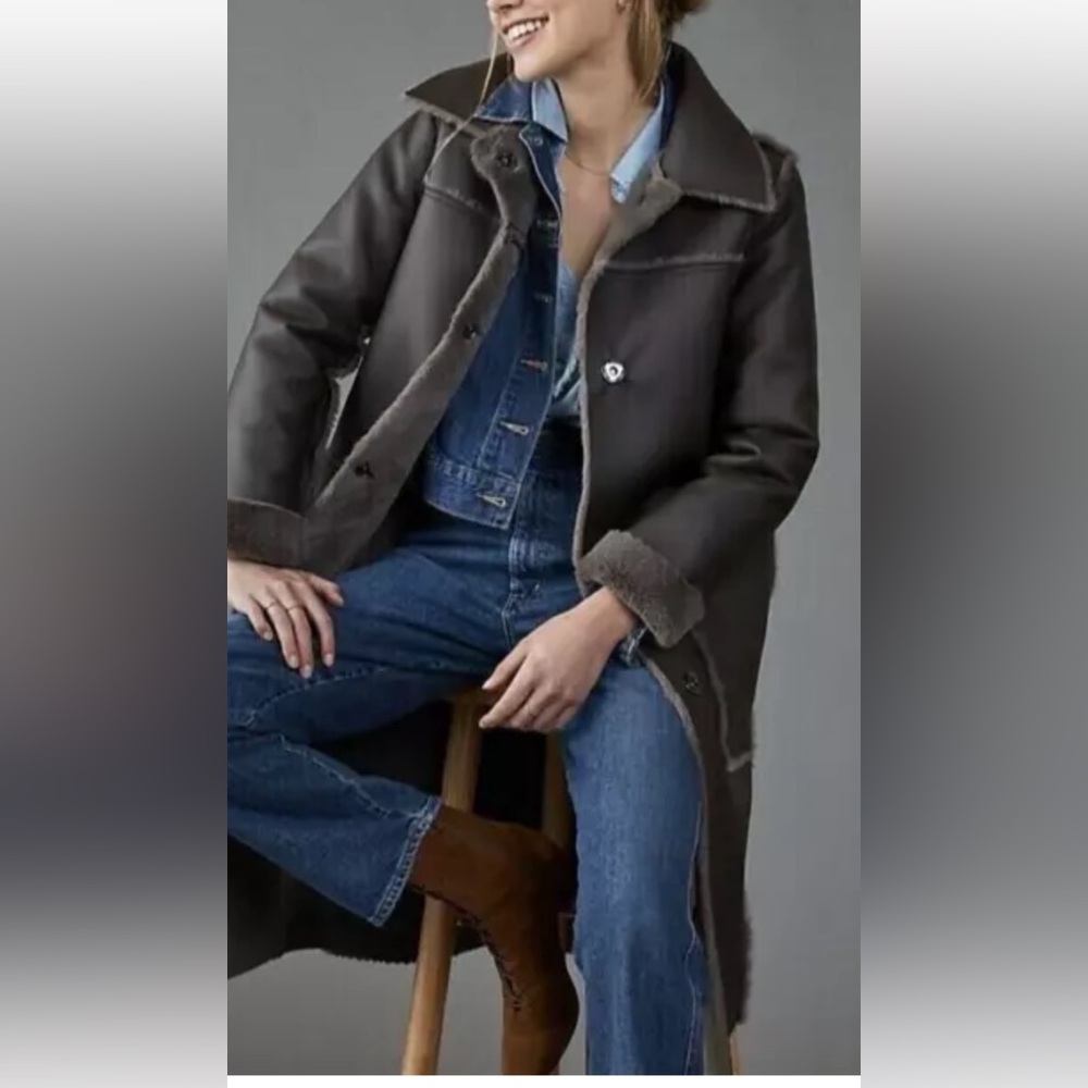 Anthropologie size XS Kerry faux fur coat - Picture 2 of 11